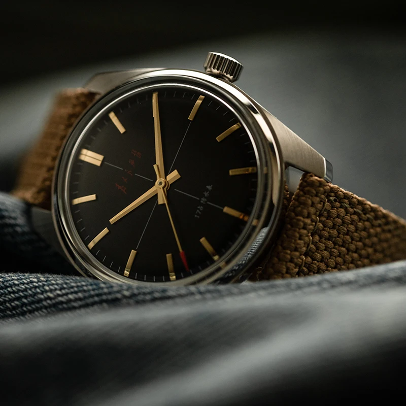 Nowy zegarek Merkur 1963 klasyczny zegarek mechaniczny dla mężczyzn 38mm wojskowy zegarek w stylu vintage w stylu chińskim płótno srebrny męski zegarek