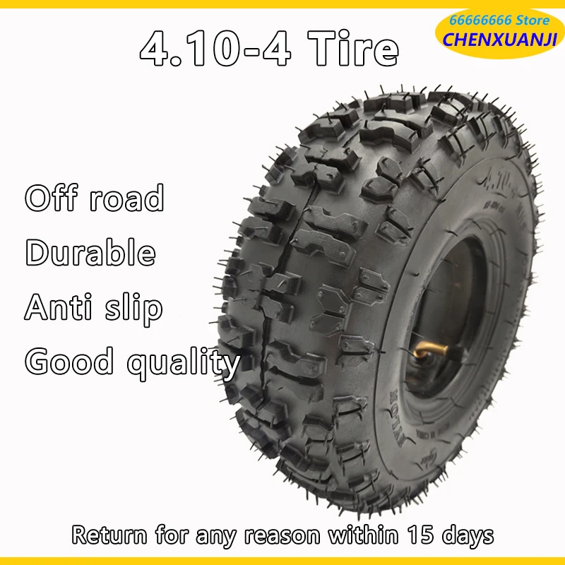 4.10-4 Pneumatic Tires outer tire 4.10/3.50-4 Inner Tube for ATV Quad Go Kart 47cc 49cc Chunky Fit All Models 4\