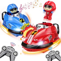 RC Battle Bumper Car Toy for Toddler Boy Girl Catapult Robot Karting Toy with Music Light RC Battle Game for Kids Family Battles