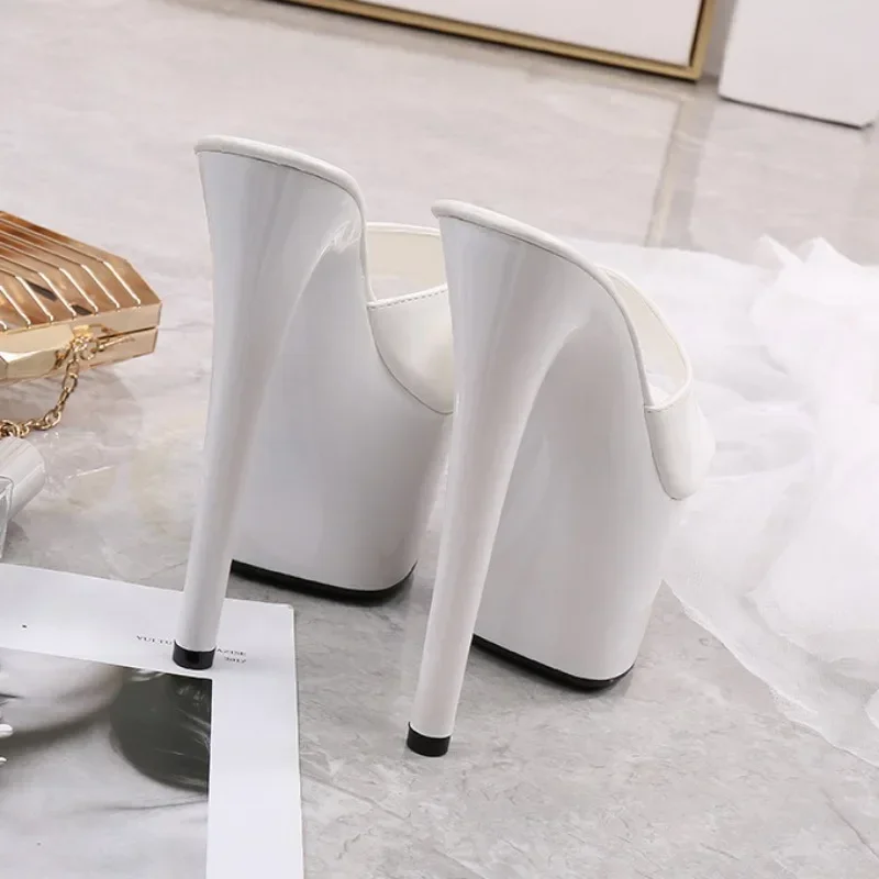 Mclubgirl New Sexy Extreme Stiletto High Heels Woman Sandals Designer PVC Transparent Buckle Strap Stripper Pumps Shoes  LFD