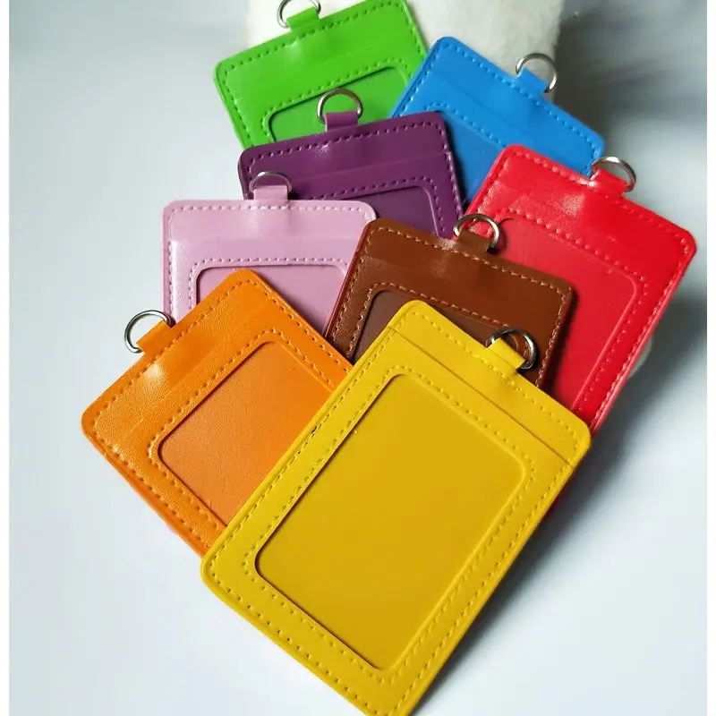 Titolare della carta di lavoro in PU nome titolare del Badge personale ID Holders Cover Case Pass Bus ID Tag Card Sleeve ufficio stazionario