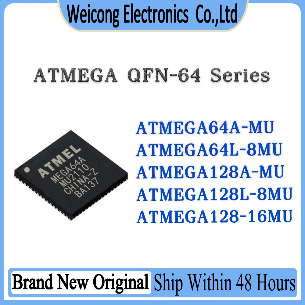 ATMEGA64A-MU ATMEGA64L-8MU ATMEGA128A-MU ATMEGA128L-8MU ATMEGA128-16MU ATMEGA128 ATMEGA64A ATMEGA64 ATMEGA IC MCU Chip QFN-64