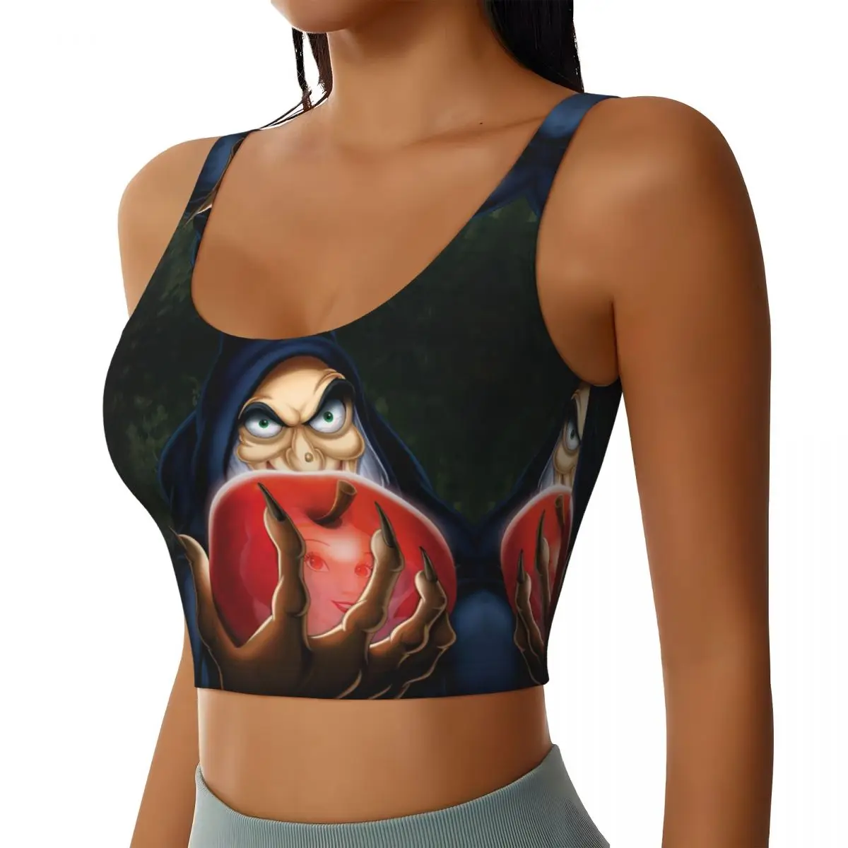 Custom Snow White Evil Witch Poison Apple Workout Crop Tank Tops Women's Seamless Running Yoga Sports Bras