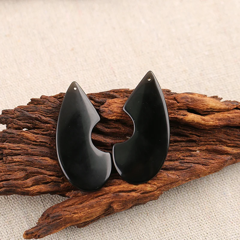 B&F Obsidian Earring Beads for Jewelry Making, Handmade Natural stones beads, Stones for jewelry Making Supplies