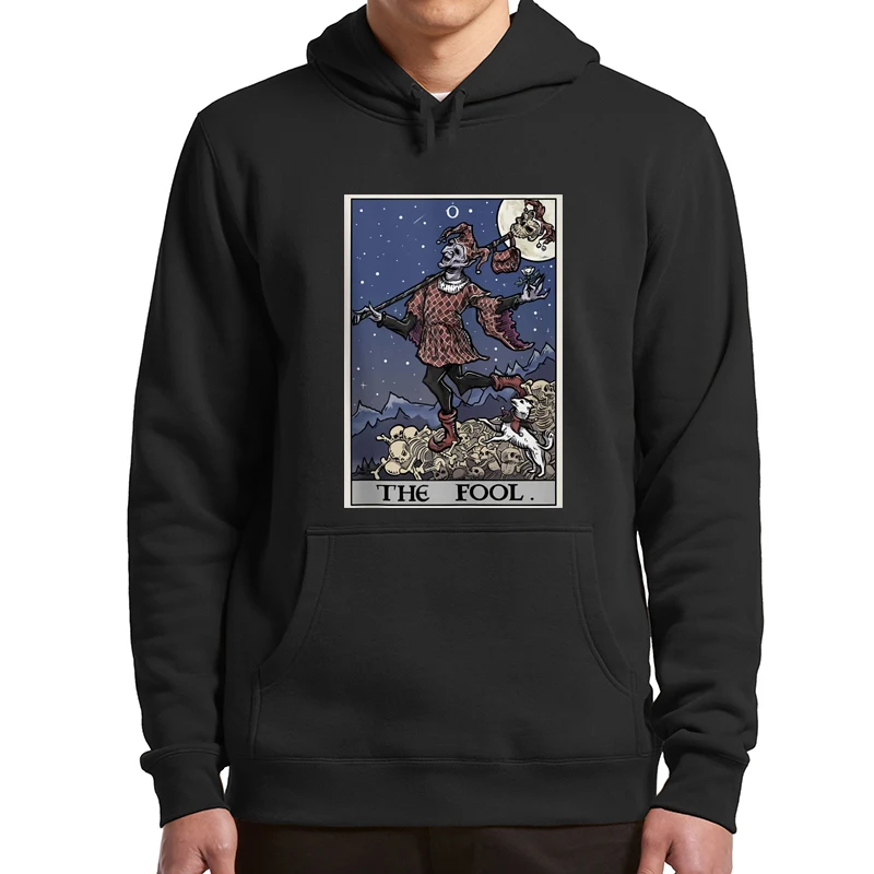 The Fool Tarot Card Hoodies Gothic Creepy Halloween Classic Fleece Sweatshirt Novelty Gift For Men Women Pullovers