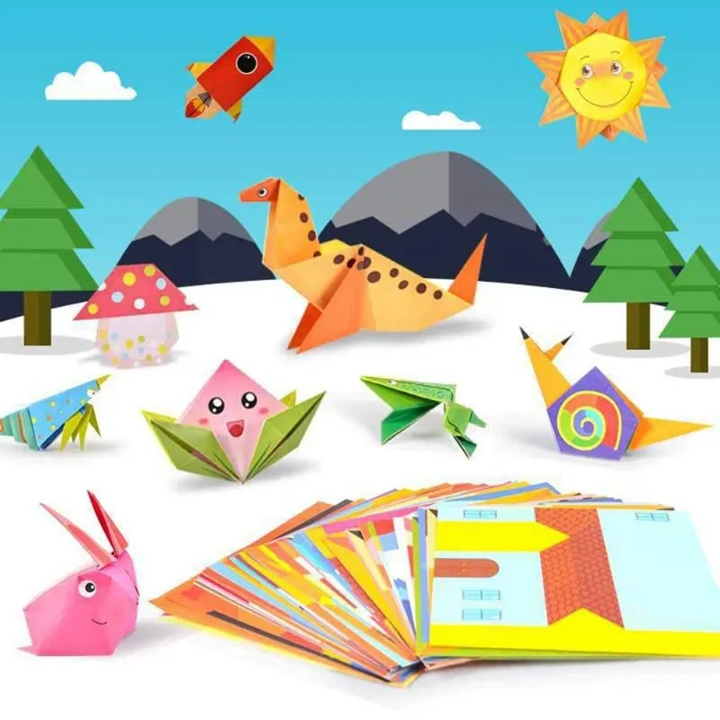 54 Pages 3D Cartoon Animal Montessori Toys Kids DIY Craft Toy Origami Handcraft Paper Art Learning Educational Toys for Children