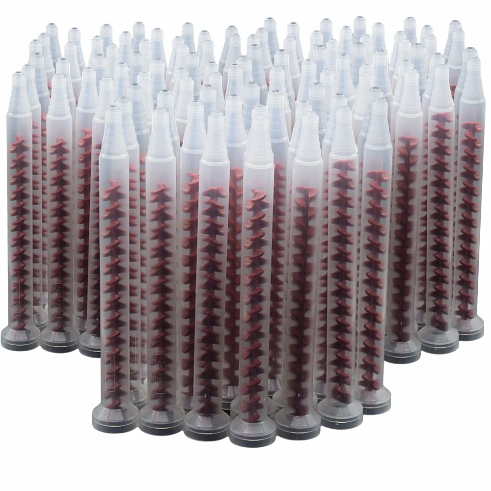 

200pcs Quick Mixing Nozzle Adhesives Dynamic Mixing Nozzles RM12-26 Two Component Liquid Glue Mixer Round Dynamic Mixed Tube Set