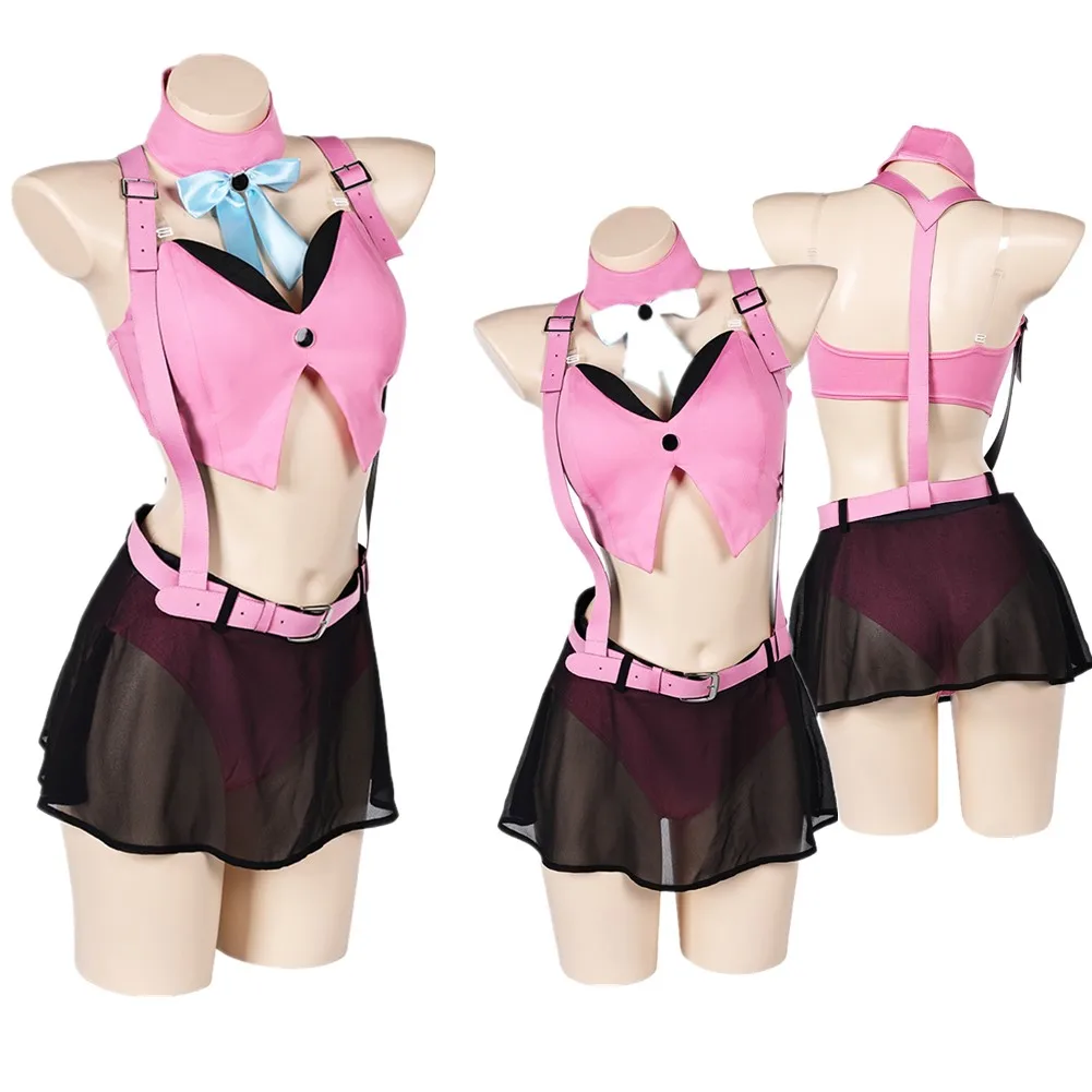 Women Aerith Gainsborough Bunny Girl Cosplay Swimsuit Bikini Final Cosplay Halloween Fantasy VII Ever Crisis FF7 Costume Suit