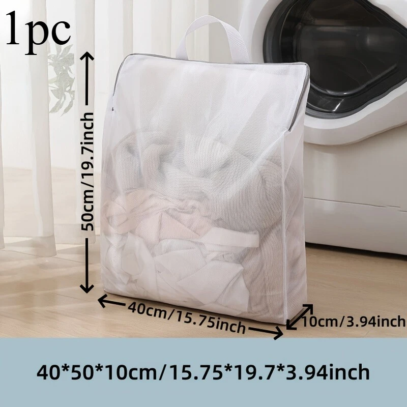 1pc Deluxe Mesh Laundry Bag with Secure Zipper - Protective Washing Machine Guard for Delicates, Spacious Storage for Clothes