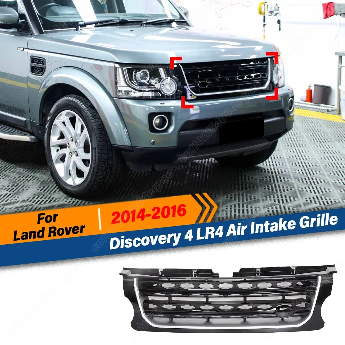 

For Land Rover Discovery 4 LR4 2014 2015 2016 L319 Front Upper Racing Grills Centre Panel Air Intake Grille Accessories BodyKit