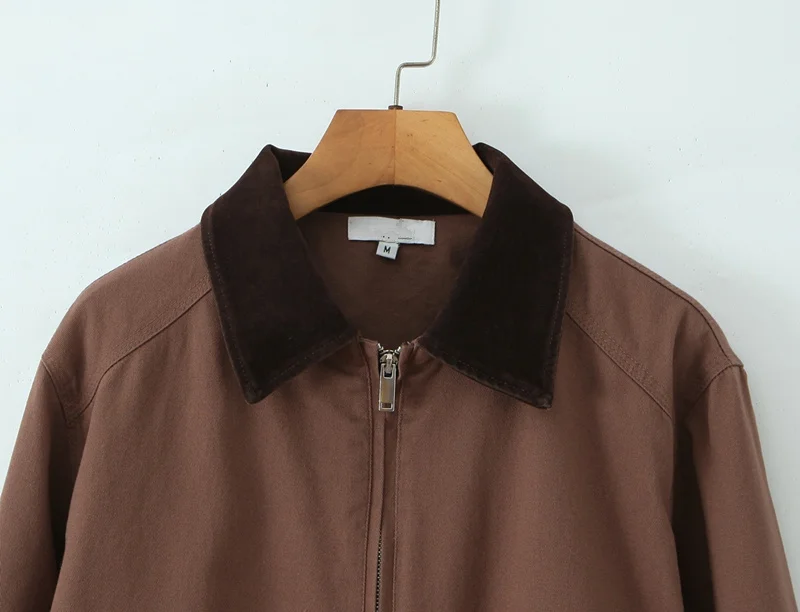 Kurtka damska Maxdutti w stylu francuskim, luźna, vintage, patchworkowa, z kołnierzykiem, topy, kurtka boyfriend, odzież robocza, kurtka cargo, kurtka bomberka, topy