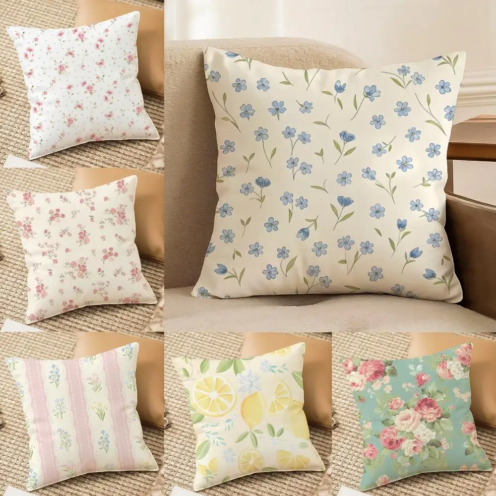 Flower Pattern Pillow Case Silky Elegant Comfort Sofa Bed In