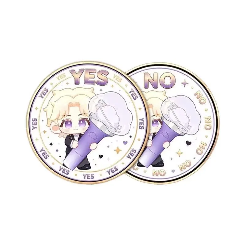 Luo Yunxi Acrylic Decision Coin YES/NO Lucky Coin Luo Yunxi Surrounding Fans Support Materials Gifts for Students