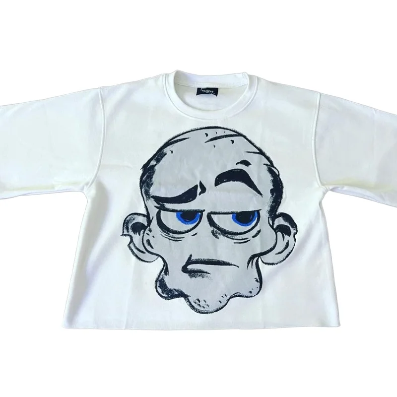 

Футболка мужская с круглым вырезом, модная повседневная хлопковая рубашка с принтом в стиле ретро, топ с графическим принтом в стиле Харадзюку для пар, Y2K