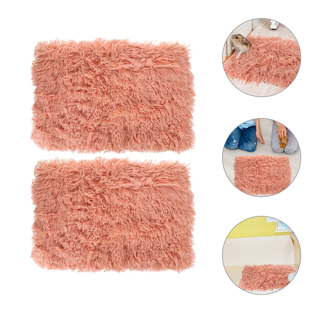

2pcs Warm Thickened Bed Mat For Small Animals Guinea Pig Bed Mat Sleeping Pad Reusable Cage Blanket Comfortable Pet Mattress For
