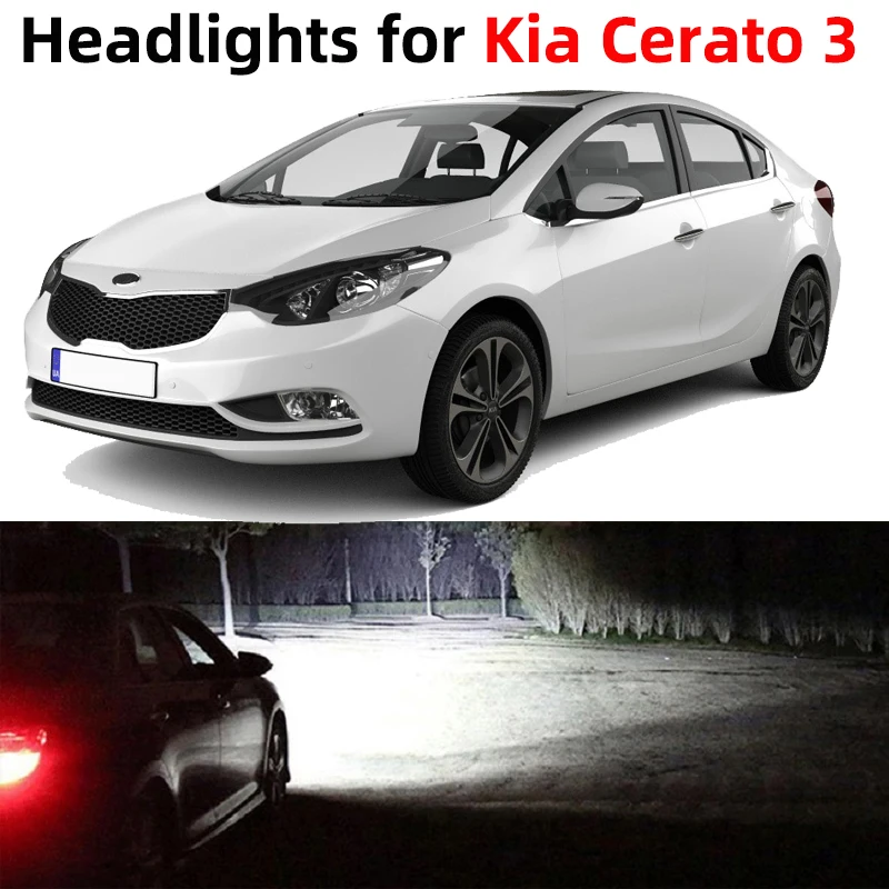

6000k White 12V Headlight For Kia Cerato 3 Bulbs LED Lighting Replacement Canbus Car Headlamp Easy Install Accessories Parts