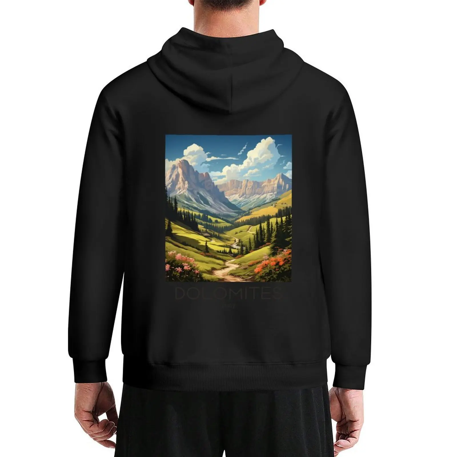 A Vintage Travel Illustration of Dolomites - Italy Hoodie men wear mens clothing men's coat men's autumn clothes anime hoodie