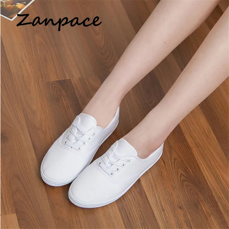2022 Lace-Up Shoes Woman Large Size 42 Canvas Casual Off White Shoes Breathable Wear Resistant Slip Platform Vulcanize Shoes