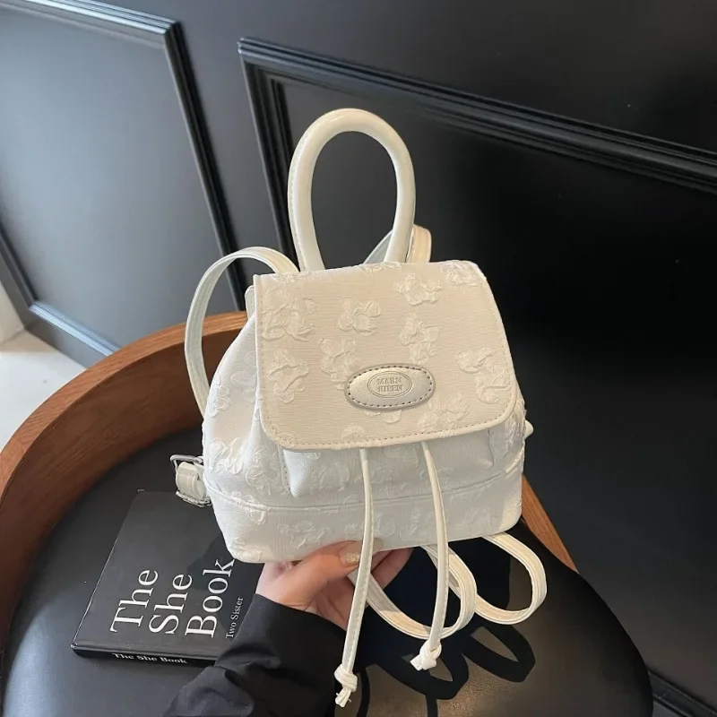 

2025 Solid Color Drawstring Tote - Women's Retro-Inspired Backpack with Shoulder Strap Option for Travel & Casual Essentials