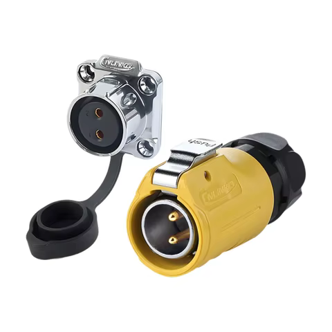 CNLINKO Industrial Waterproof IP68 2 Pin Automotive 20A AC DC Power Connector Outdoor Electrical Cable Connector LED Lighting