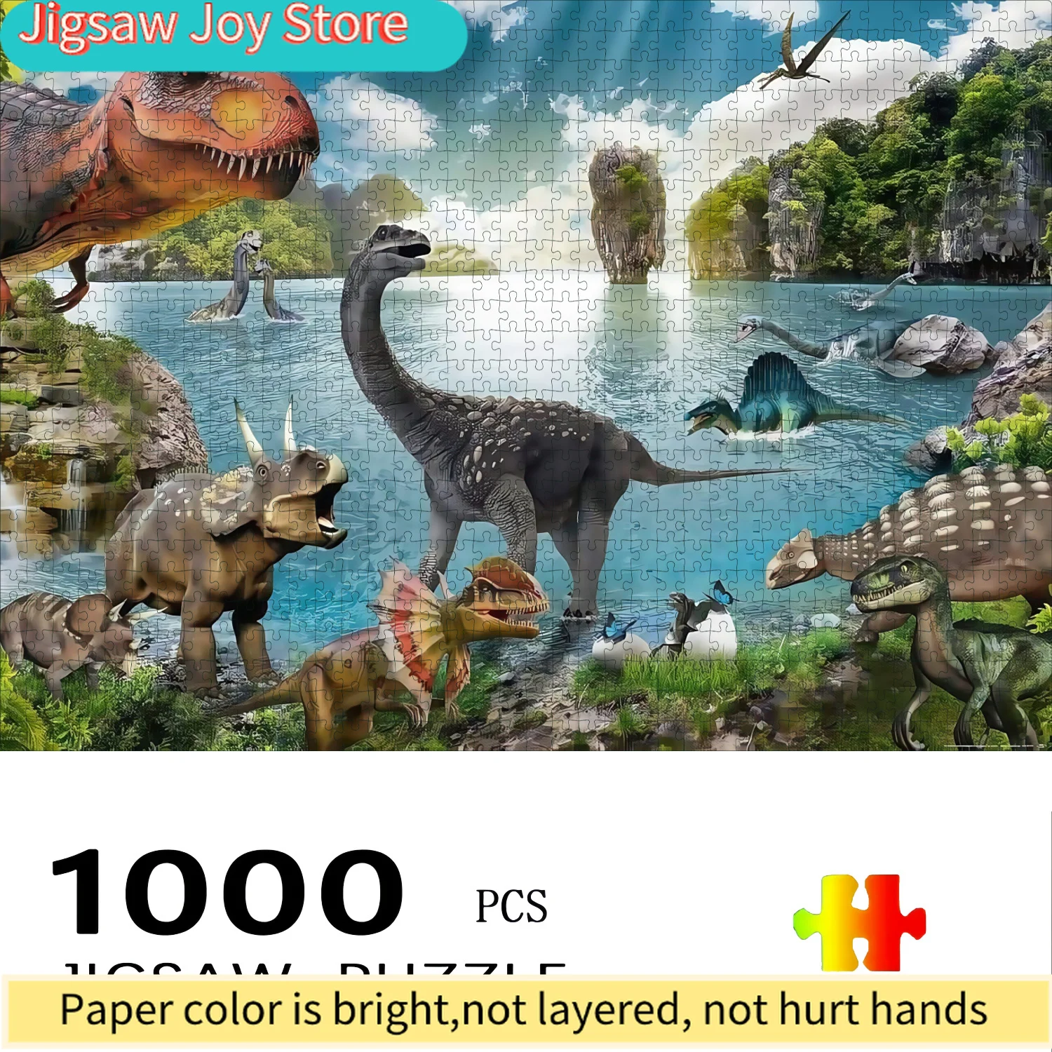 

Пазл с изображением динозавров эпохи Юрского периода, включающий большой пазл-головоломку, подходящий для взрослых и семей. Эта сложная головоломка Sho