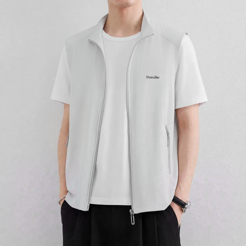 Unisex Vest Outdoor Thin Summer Fashion Lightweight Breathable Sun Protection Nylon Blend Layering Sleeveless Top Commuter Urban