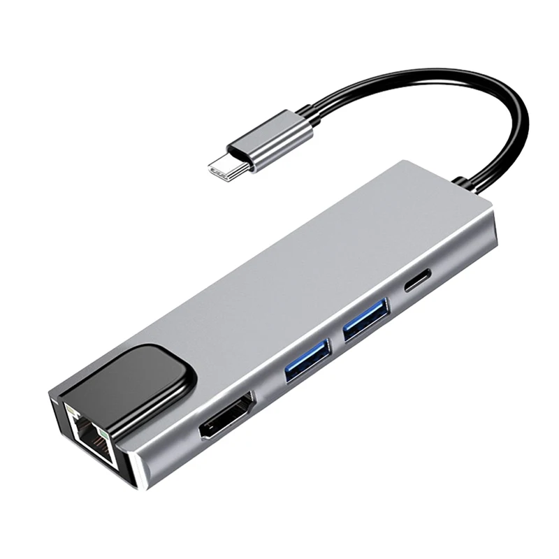 Type C to VGA +RJ45 Gigabit Ethernet 4K HDMI-compatible PD SD TF 3.5mm Audio 1080P For Macbook S8 S9 P20 P30 10 in 1 USB Hub