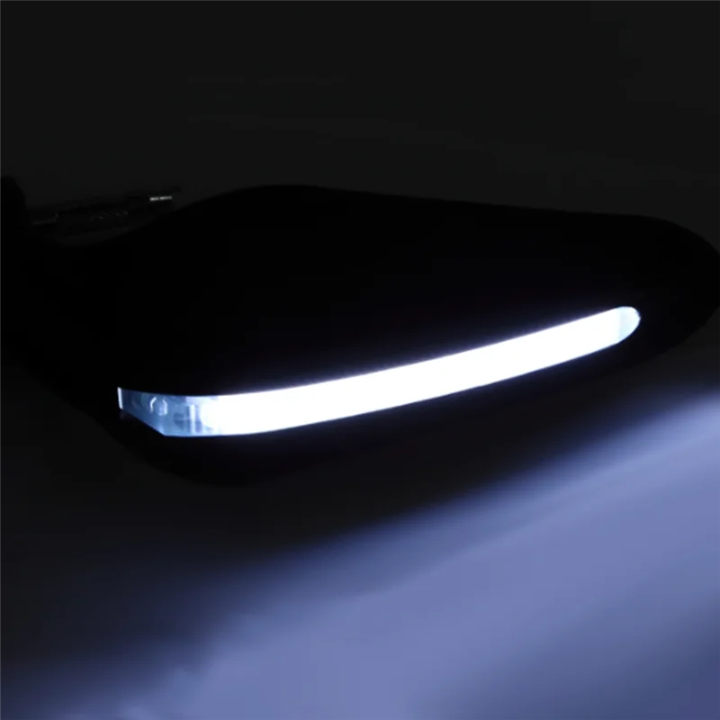 White LED Light Equipped Motorcycle Hand Guard Brake Lever Guard Windproof Hand Shield Protector Accessory