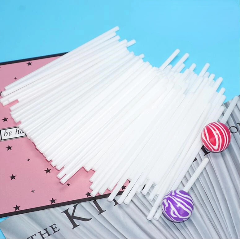 100PC Plastic Lollipop Straw Stick White DIY Baking Accessories Mold Cake Chocolate Sugar Candy Lollypop Baking Tools Food Grade