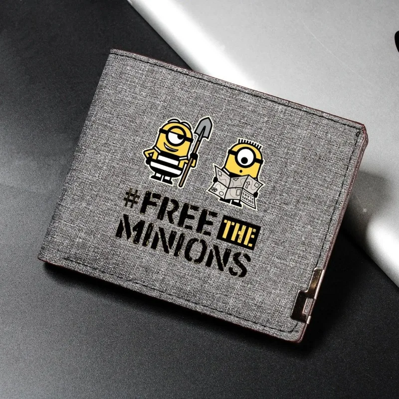 Portefeuille en toile imprimée Minions Animation Interface Cartoon, portefeuille en denim créatif Kawaii, cadeau de vacances préféré mignon, vente en gros