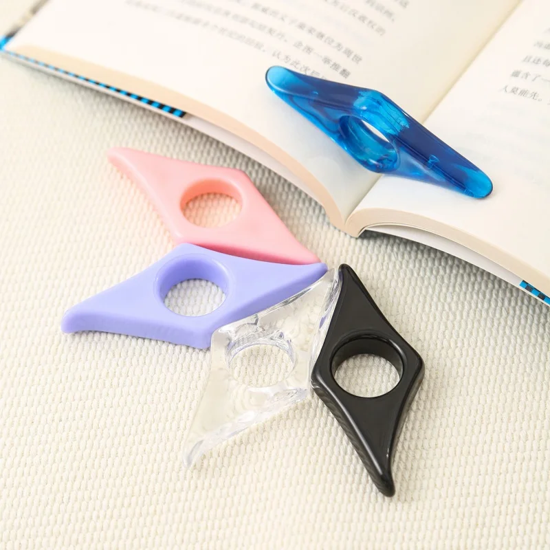 1pc Thumb Bookmark Supporting Page Reading Assistance Student Learning Supplies Portable Stationery Bookmark