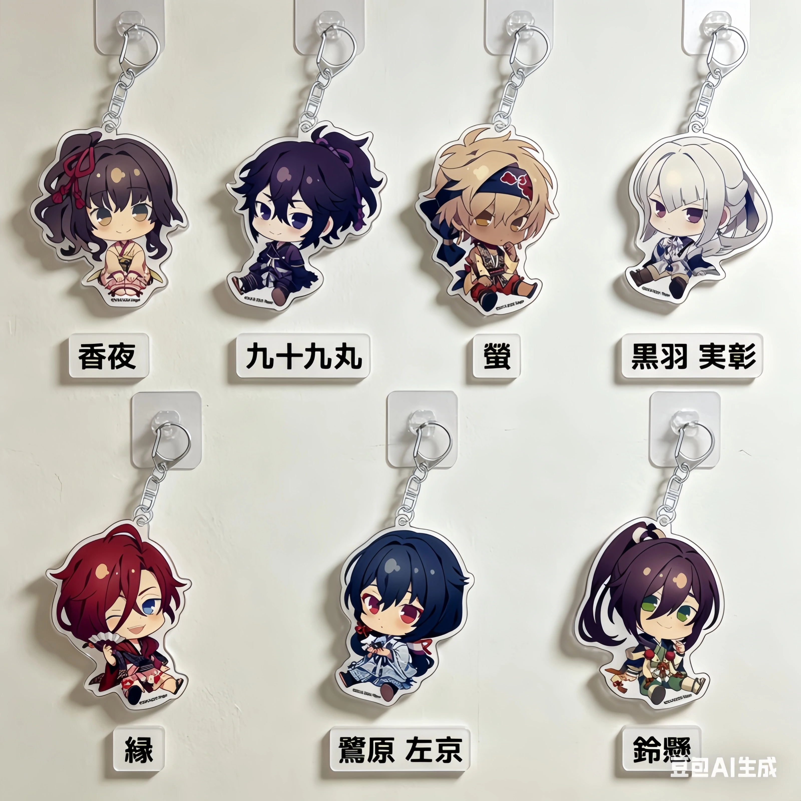 Ken ga Kimi Anime Figures  Kayo Key Chains Acrylic Key Rings Sweet Lovely bag charm Grils Pendants Q Version 6cm Wholesale