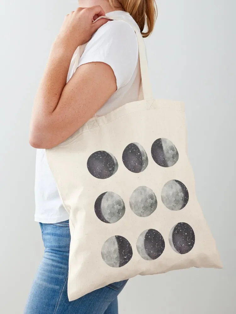 Moon Phases - Moon shirt - Moon dress - sticker- Watercolor & Ink Tote Bag Large bags for women bag for beach Tote Bag