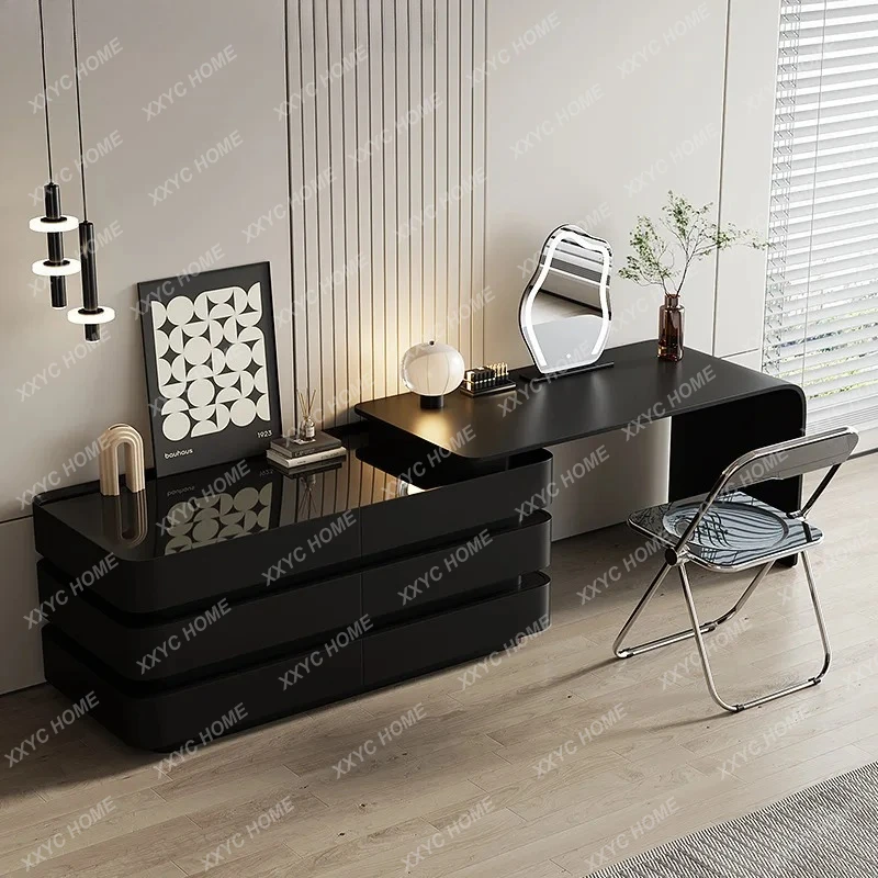 

LLight luxury solid wood dresser, chest of drawers, black bedroom bedside storage cabinet
