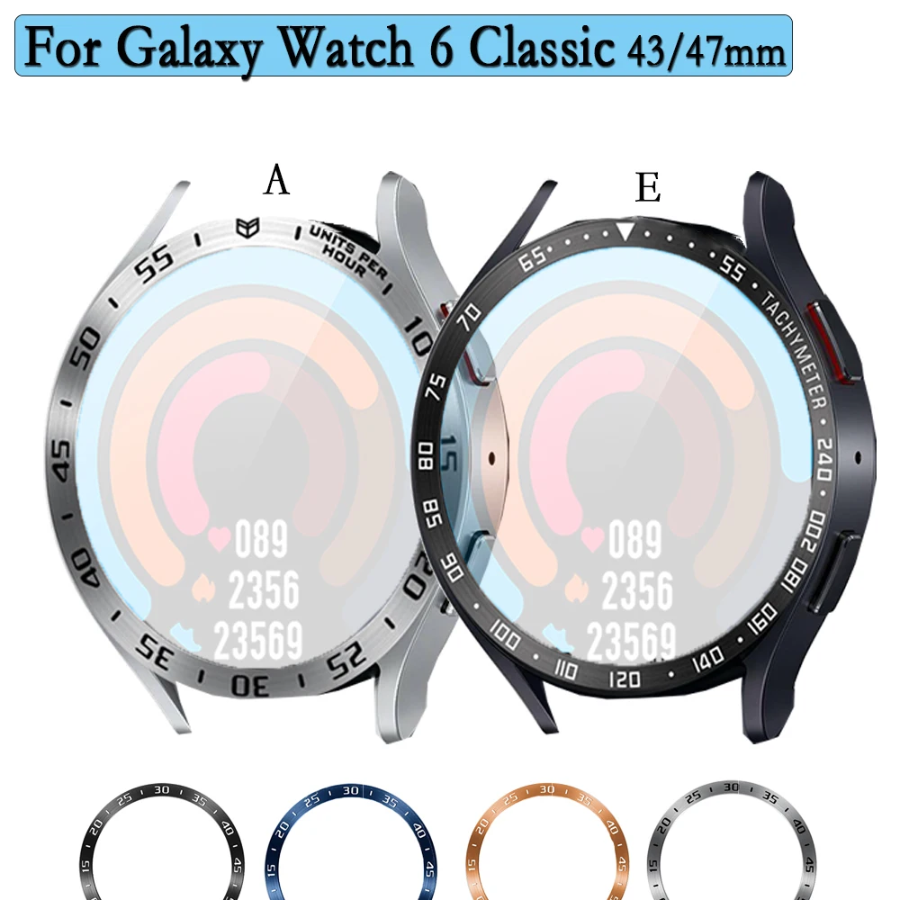 Metal Rings For Samsung Galaxy Watch 6 Classic 43/47mm Stainless Steel Bezel Protection Watch Case Bumper Ring Watch Accessories