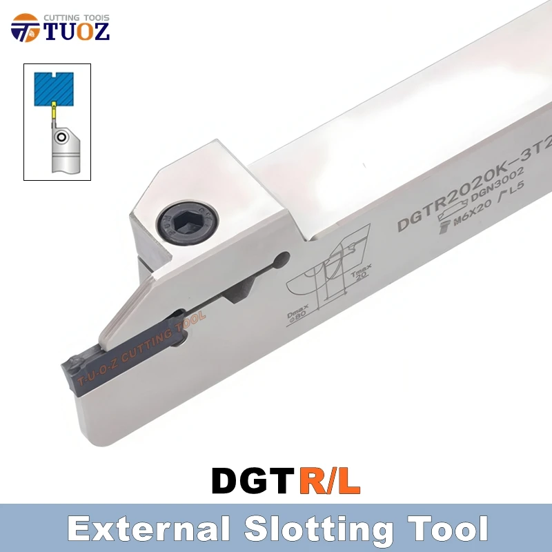 

TUOZ DGTR DGTL Outer Grooving Turning Tool 1212 1616 2020 2525 -2T18 -3T20 -4T20 CNC Lathe Cutting External Slotting