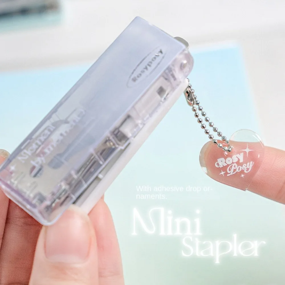 Bookbinding Tool Transparent Mini Stapler Clamp Stapler Lightweight Gradient Stapler Creative Portable Mini Stapler Simplicity