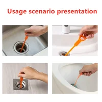 Hair Clog Remover Bathroom Drainage Blockage Remover Sink Snake Hair & Garbage Sewer Dredging Tool Hair Blockages Instant Unclog 3