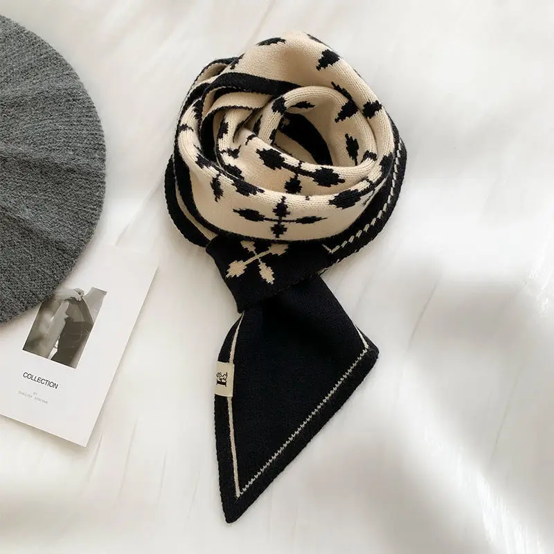 Sciarpa in maglia incrociata da donna, ghetta calda invernale in stile coreano, scaldacollo in filato di fascia alta, versatile e alla moda