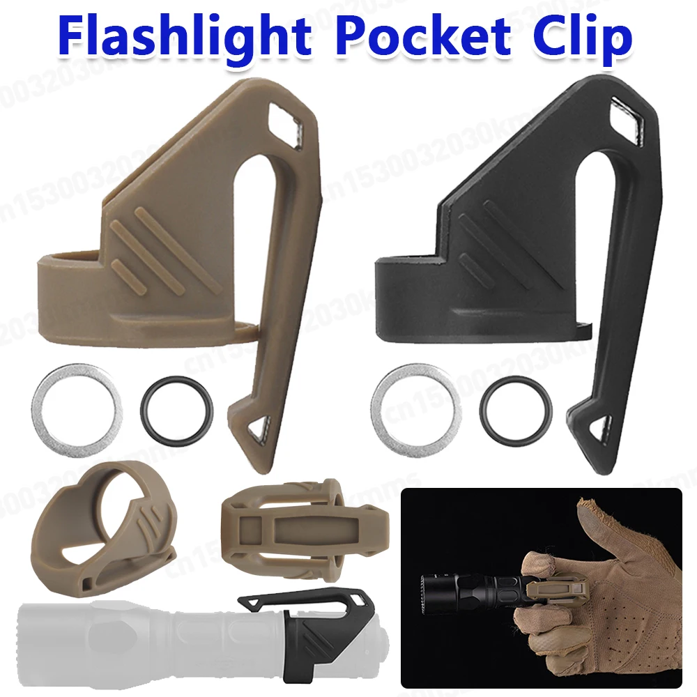 Outdoor Bicycle Multifunction Finger Ring For Tactical Switchback Flashlights Holder Compatible Pocket Clip Camping Accessories