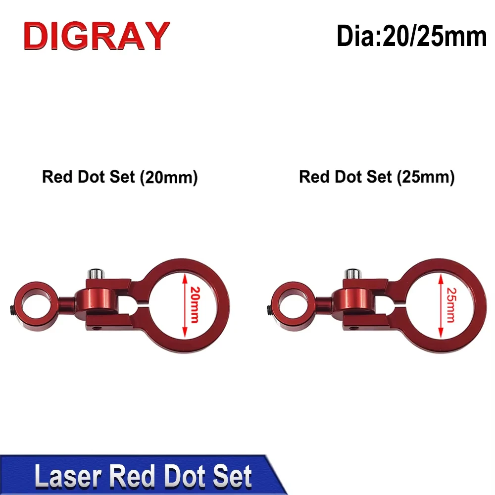 DIGRAY Dia: 20/25mm Red Dot Houder Set DC5V Diode Module Apparaat Positionering Voor DIY Co2 Lasergravure Snijkop