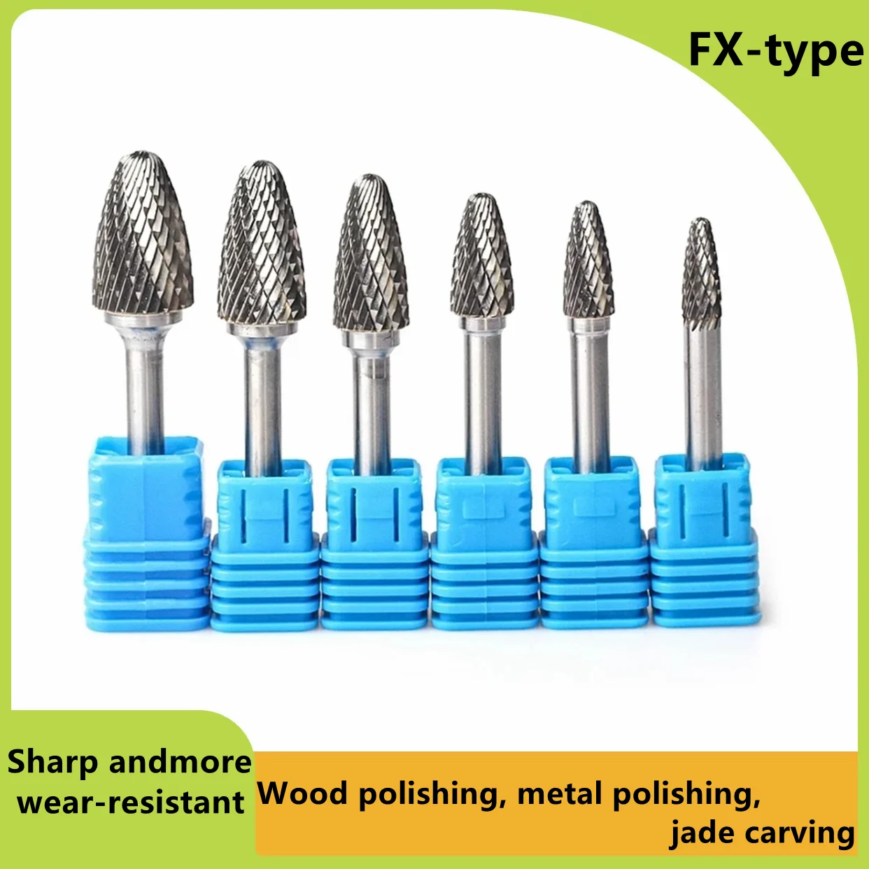 

FX Type 6mm Head Tungsten Carbide Rotary File Tools Drill Milling Carving Bits Tools Point Burr Die Grinder Abrasive for metal