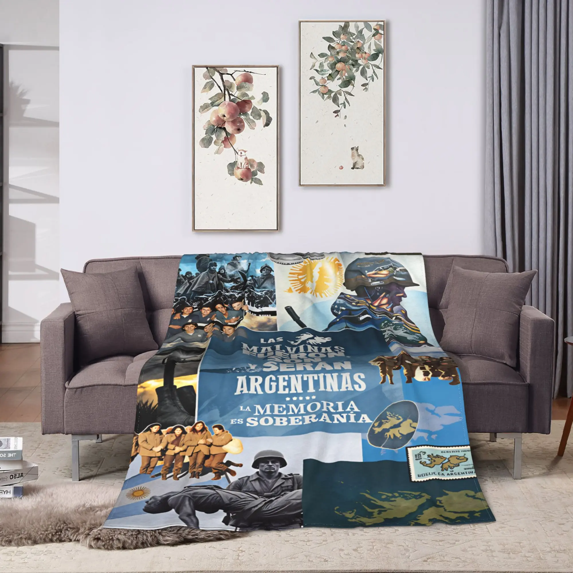Las Malvinas Son Argentinas Blanket  Decorative Flannel Bedding Throws For Living Room Soft Design Quality Bedspread Gift Idea