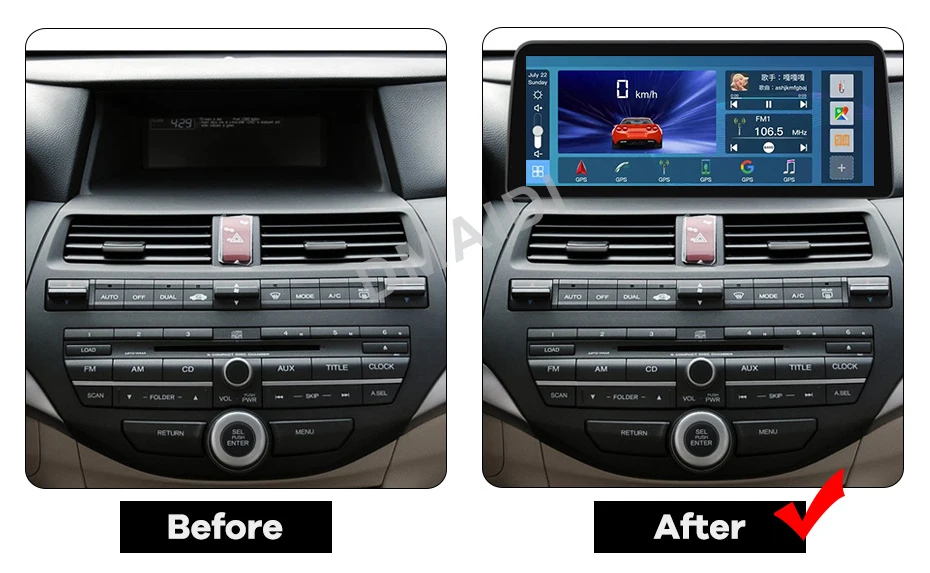 For Honda Accord 8 2008-2012 Android 12 Car Multimedia Player Radio GPS Navigation with CarPlay WiFi 4G LTE BT Touch Sceen