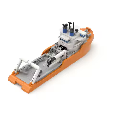 206pcs MOC Anchor Handling Tug Boat Model Building Blocks Construction DIY Toys Christmas Gift Idea Education Brick Kids