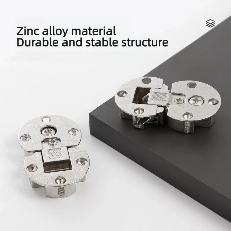 Concealed Flip-Down Hinge for Foldable Dining Table, 90 Degree Folding 180° Flat Hidden Hinge zinc alloy hidden hinge