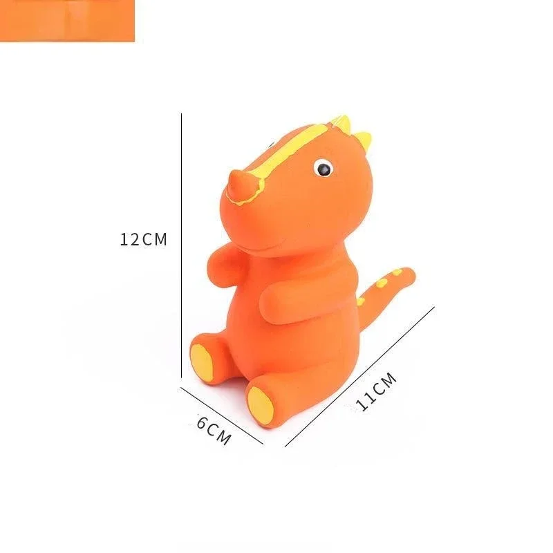 Latex Squeak Dinosaur Dog Toy Cute Cartoon Delicious Bite Relieving Anxiety Interactive Squeak Animal Dog Toy