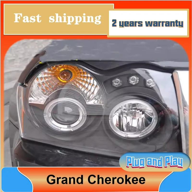 

Car Styling for Jeep Grand Cherokee Head Light 2005-2008 Grand Cherokee Headlight DRL Turn Signal Low High Beam Projector Lens