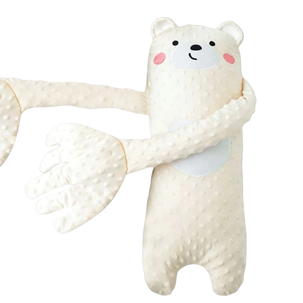 아기 옆면 베개, 놀람 방지 침대 롤 서포트 베개, 만화 곰 모양 아기 진정 팔 베개, 신생아 남아 여아용