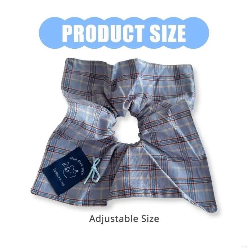 

39XE Trendy Plaided Hair Scrunchies Hair Styling Accessory for Women Various Outfit